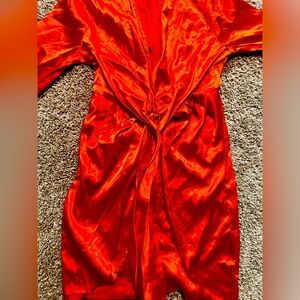 bodycon mini date night or club night reddish orange dress